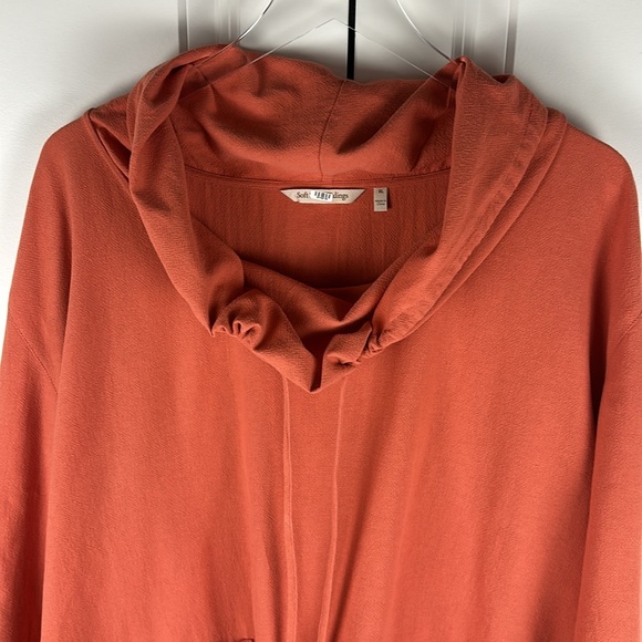 Soft Surroundings Canyon  Gauze Cowl Funnel Neck Tunic Top in Apricot Brandy - Picture 3 of 7